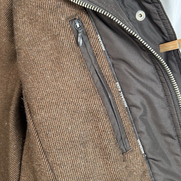 Michael Kors Women's Size Medium Puffer‎ Jacket Poly Wool Blend Chocolate Brown - Picture 13 of 14